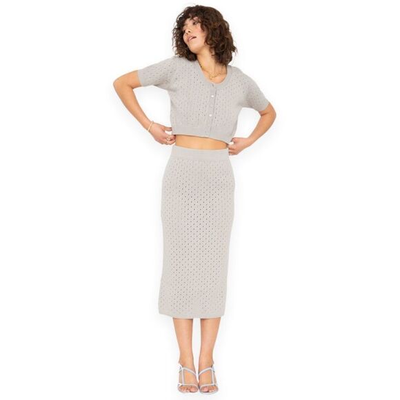 Callahan Knitwear Genny Skirt in Grey Small‎ - Picture 1 of 6